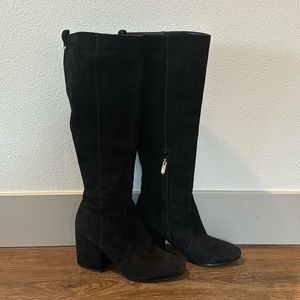 Below the knee suede boots